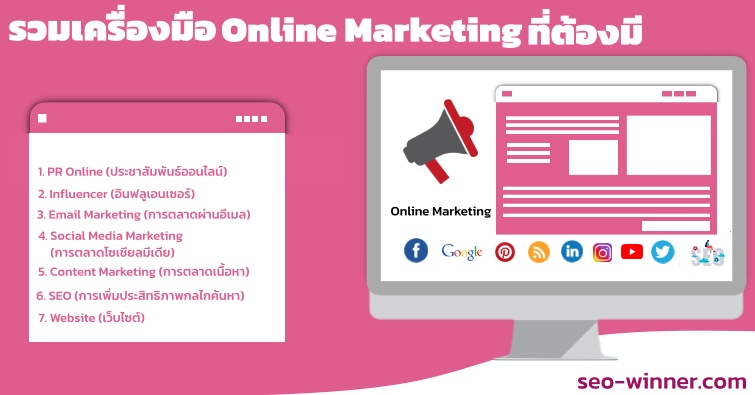 รวมเครื่องมือ Online Marketing ที่ต้องมี  by seo-winner.com